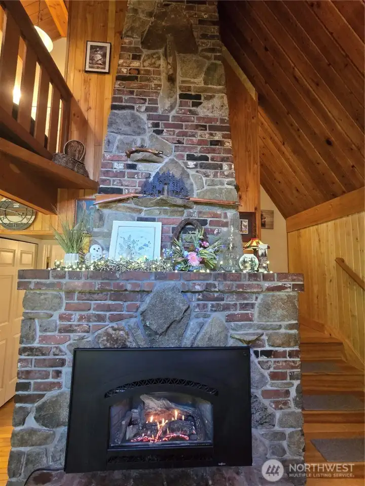 Amazing custom stone and brick work.