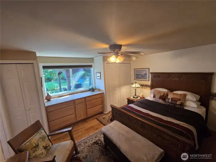 Good sized primary bedroom is conveniently located on the main floor.