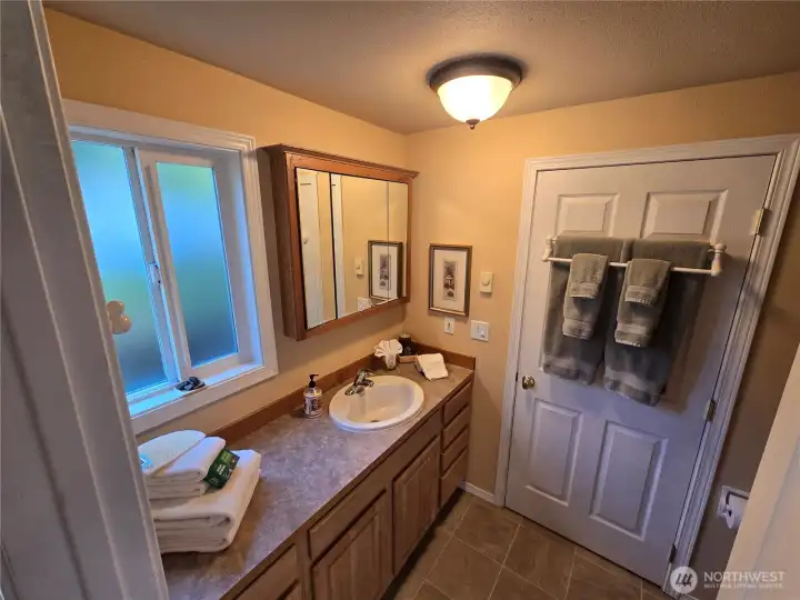 A nice 3/4 bath off of the primary bedroom.