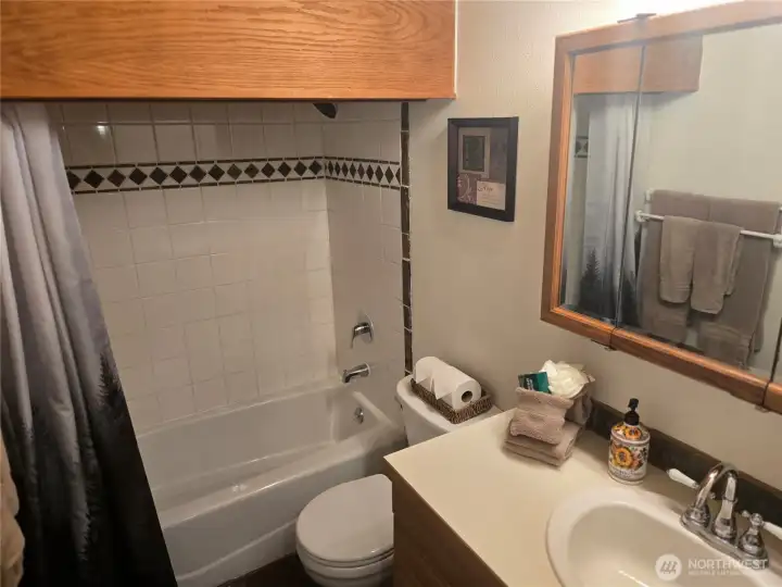 Nice full bathroom upstairs, adjacent to the upper bedroom.