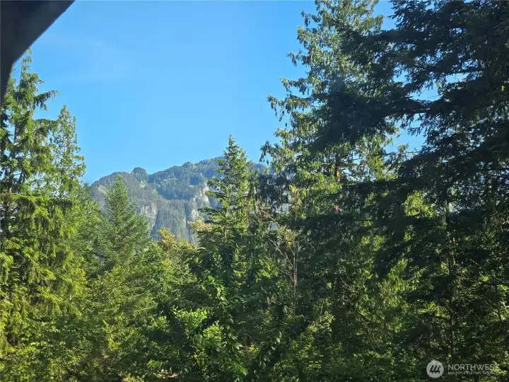 Great mountain views from the upper bedroom.