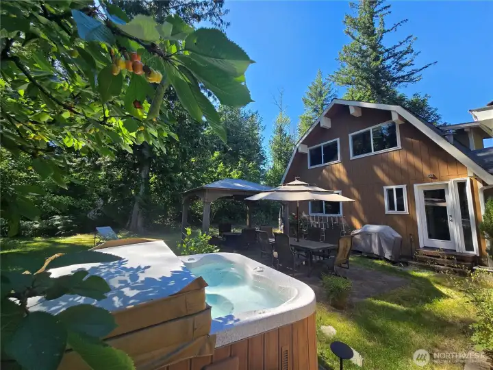 Relax in your private hot tub.