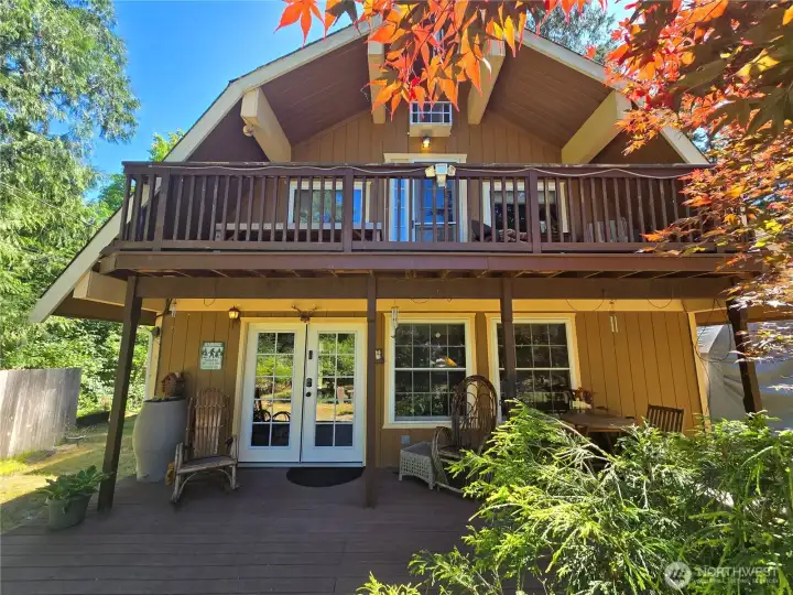 Large covered lower and upper porch.