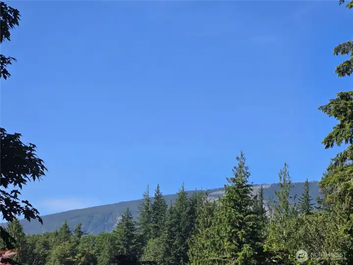 Enjoy mountains and trees all around.