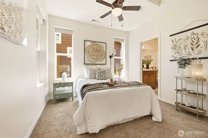 Bedroom. A bright, carpeted room with a ceiling fan offers a comfortable and versatile space. Bedroom. A bright, carpeted room with a ceiling fan offers a comfortable and versatile space.