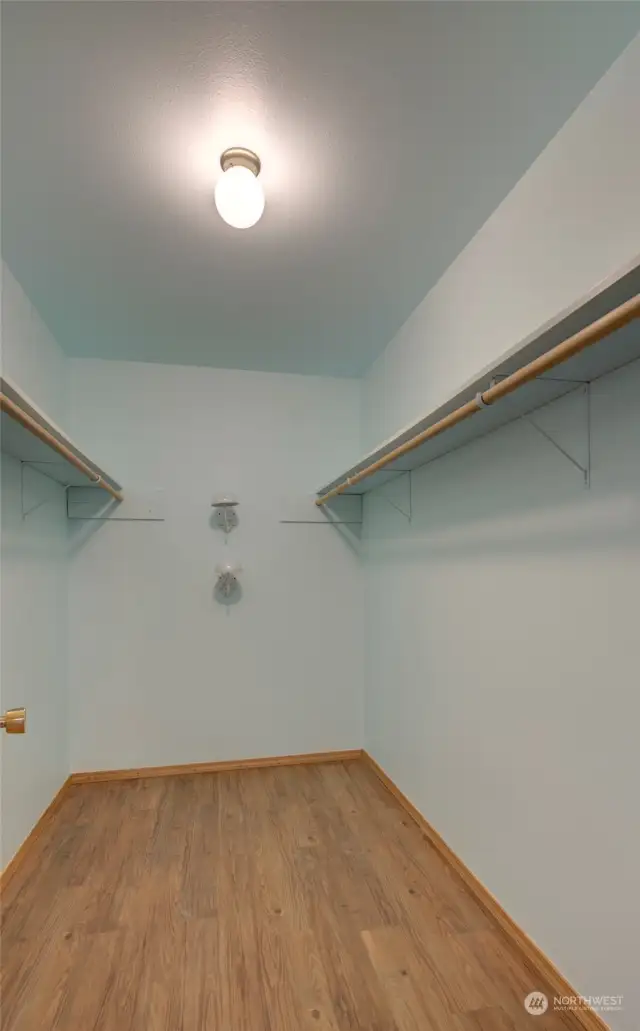 And the walk-in closet has lots of space as well.