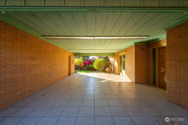 Tiled breezeway.