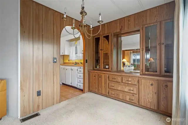 Dining room right off the kitchen.