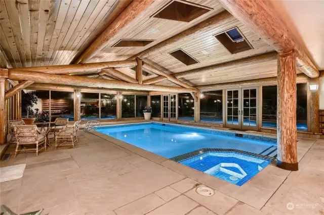 Solarium area with indoor pool.