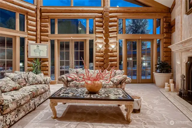 A framed windows facing directly to Mount Si.