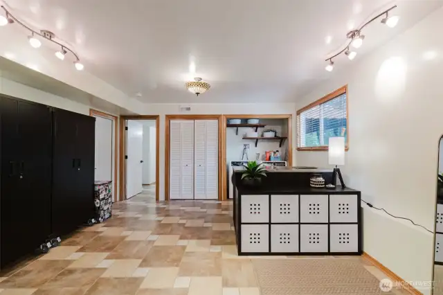Large utility room, with brand new furnace and heat pump