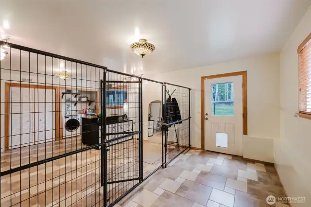 Dog run, with dog door to back fenced area