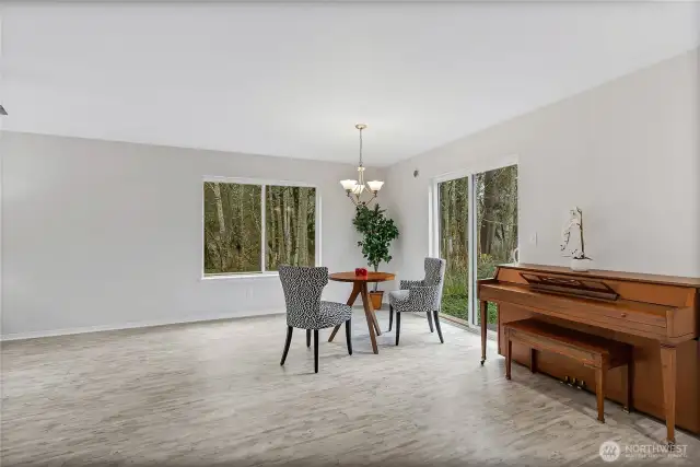 Dining area with slider to side porch