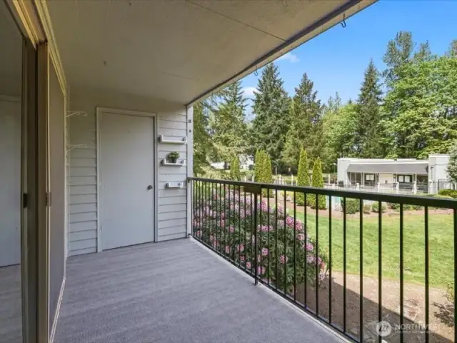 Private deck to enjoy those BBQ's and more! Water heater is located in storage closet.
