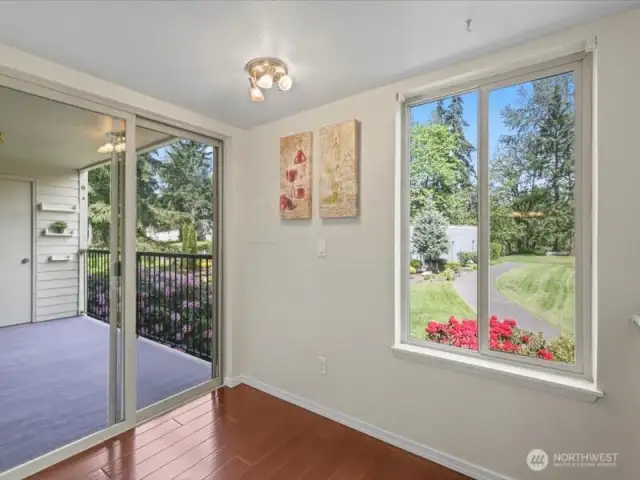 Beautiful scenery from kitchen. Also a great spot for small dining table!