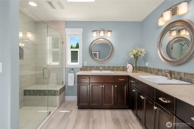 Primary bedroom has a private bath and massive walk-in closet