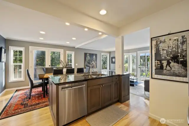 Custom-designed dream kitchen and open-concept living spaces
