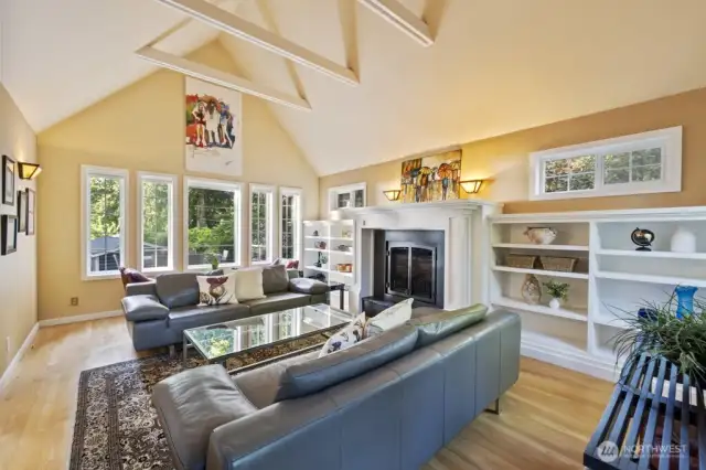 Vaulted ceilings in the living room for added light and spaciousness