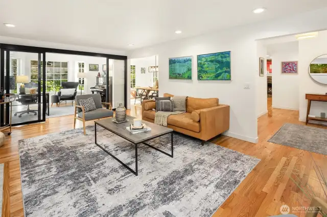 Look at those beautiful gleaming hardwood floors. This gracious home boasts hardwoods throughout on both floors.