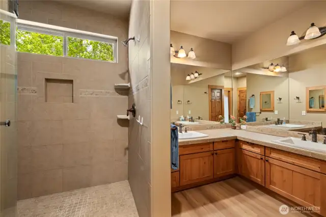 Primary bath with  heated floors