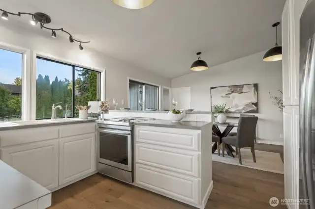 kitchen facing garage