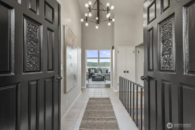 Dramatic entry with custom lighting