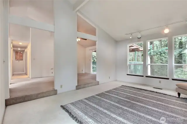 Upstairs living and dining rooms