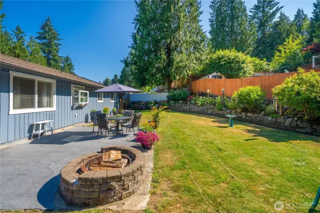 Fully fenced backyard