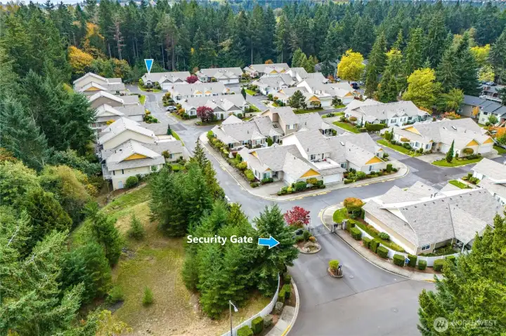 The entrance to The Palisades at Dash Point has a security gate for additional privacy and peace of mind.