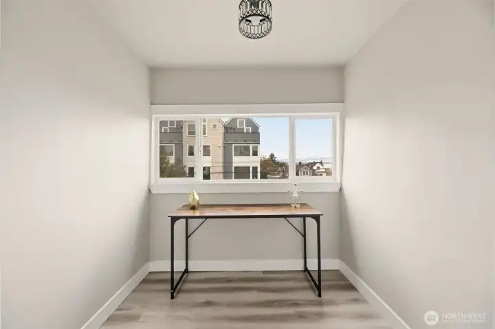 This additional space off the primary bedroom can serve many purposes, desk area for working from home, or create a relaxing area to curl up with a good book. The only limit is your imagination.