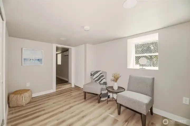 Basement is set up to be an Air BNB or ADU, you decide. This is the living room.