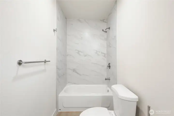 Another view of the bathroom off living area