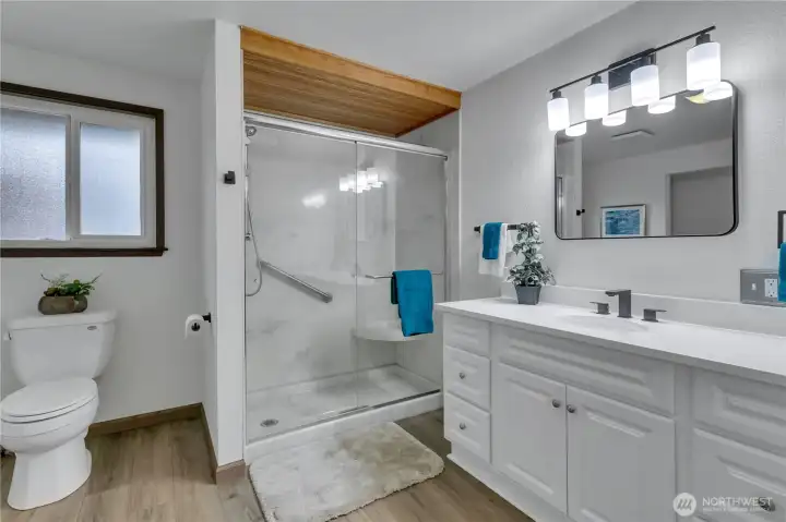 3/4 bathroom freshly updated