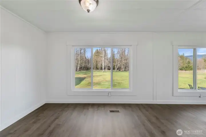 Large windows offer lots of light & tranquil views