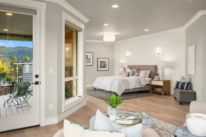 Primary Suite w/Seating Area and Private View Deck