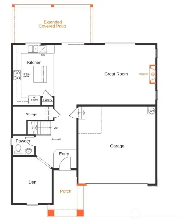 First floor with patio