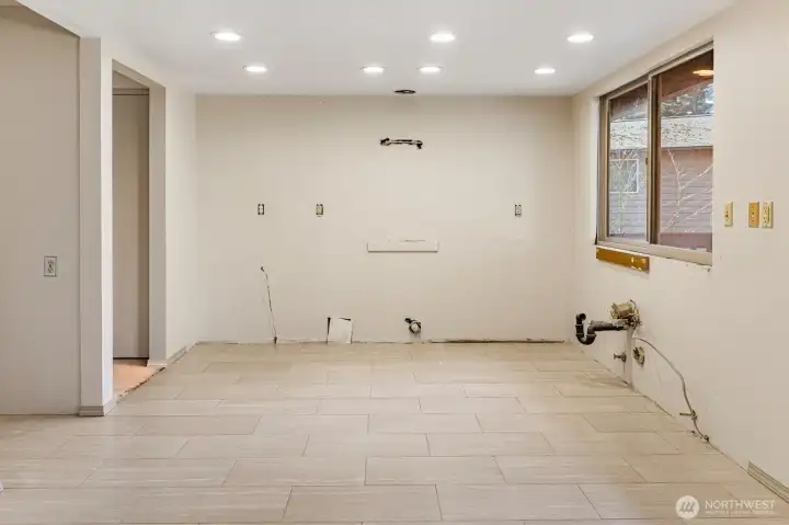 New tile flooring in Kitchen and dining room
