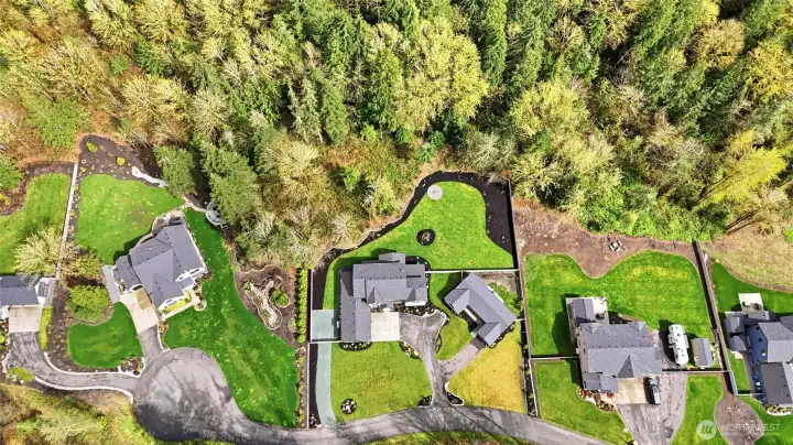 A look from above of the two homes