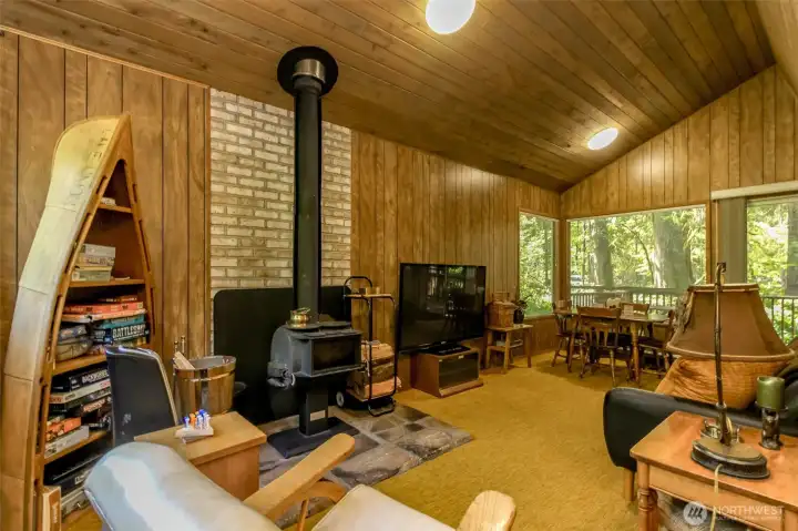 Cozy main room with fireplace Cozy main room with fireplace