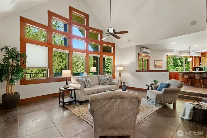 Wall of windows brings the beauty indoors Wall of windows brings the beauty indoors