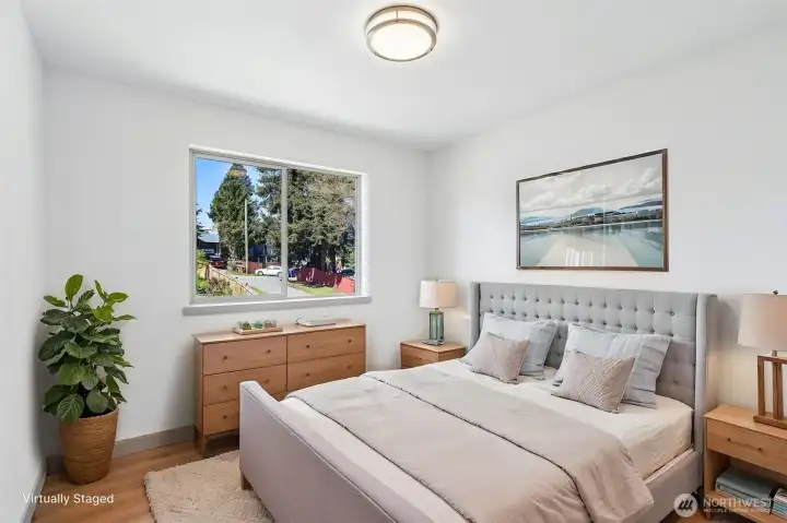 Virtually staged Bedroom #3