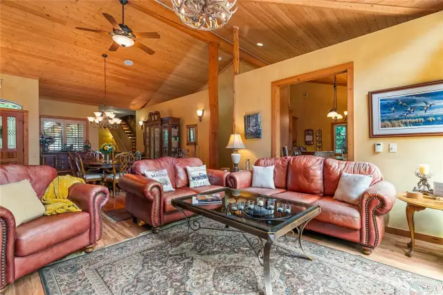 Looking from dining area into the living room