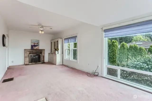 Wood Fireplace, Double Paine Windows.