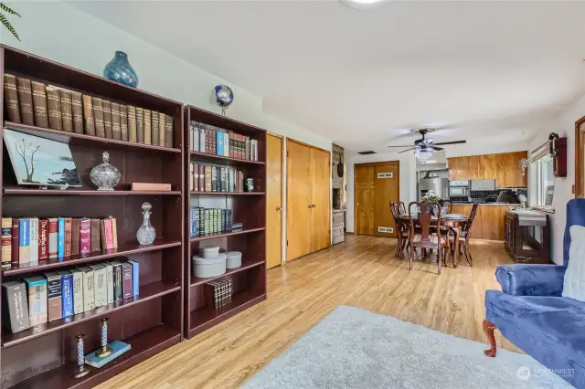 Reading area plus view to entry to family room and laundry