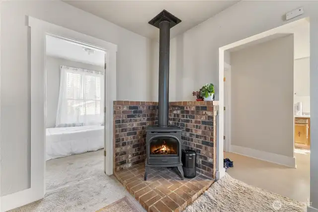 Cozy propane fireplace