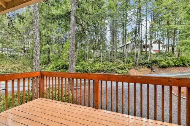 Off the familyroom is a deck that faces towards the front of the home. So many wonderful places to enjoy nature!