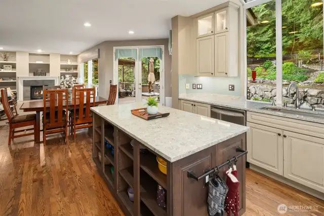 Open to the family room.