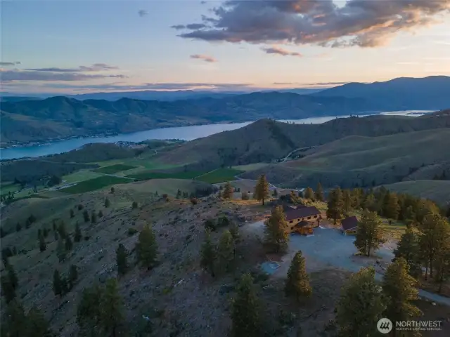 Exterior aerial view of property and surrounding lots.