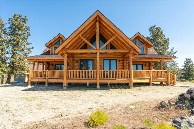 Exterior view of home looking out over Lake Chelan.