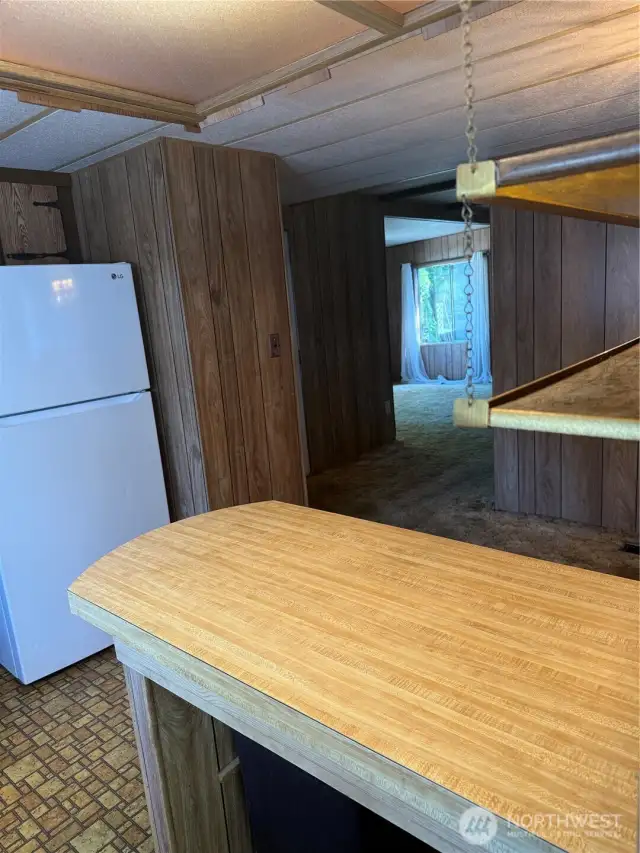 This angle is shot through the dining room and into the family room.